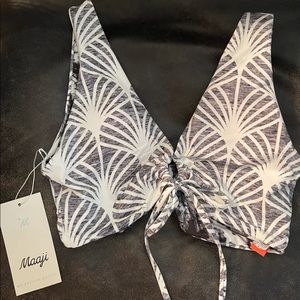 Maaji Gray Scale Palm Reversible Bikini Bottoms